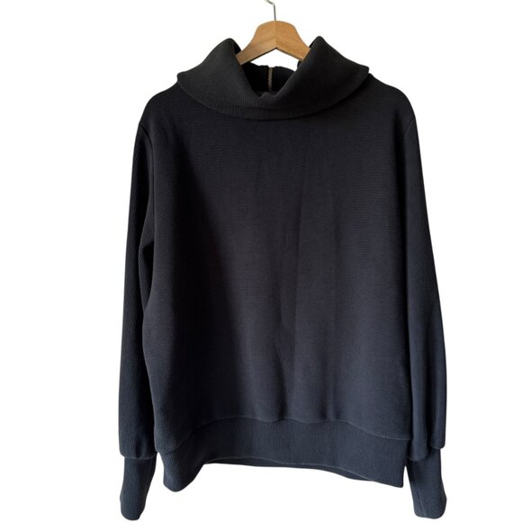 Varley Vine Half Zip Pullover Sweatshirt Sz Md Ribbed Gold Hardware Shawl Collar - Picture 2 of 16